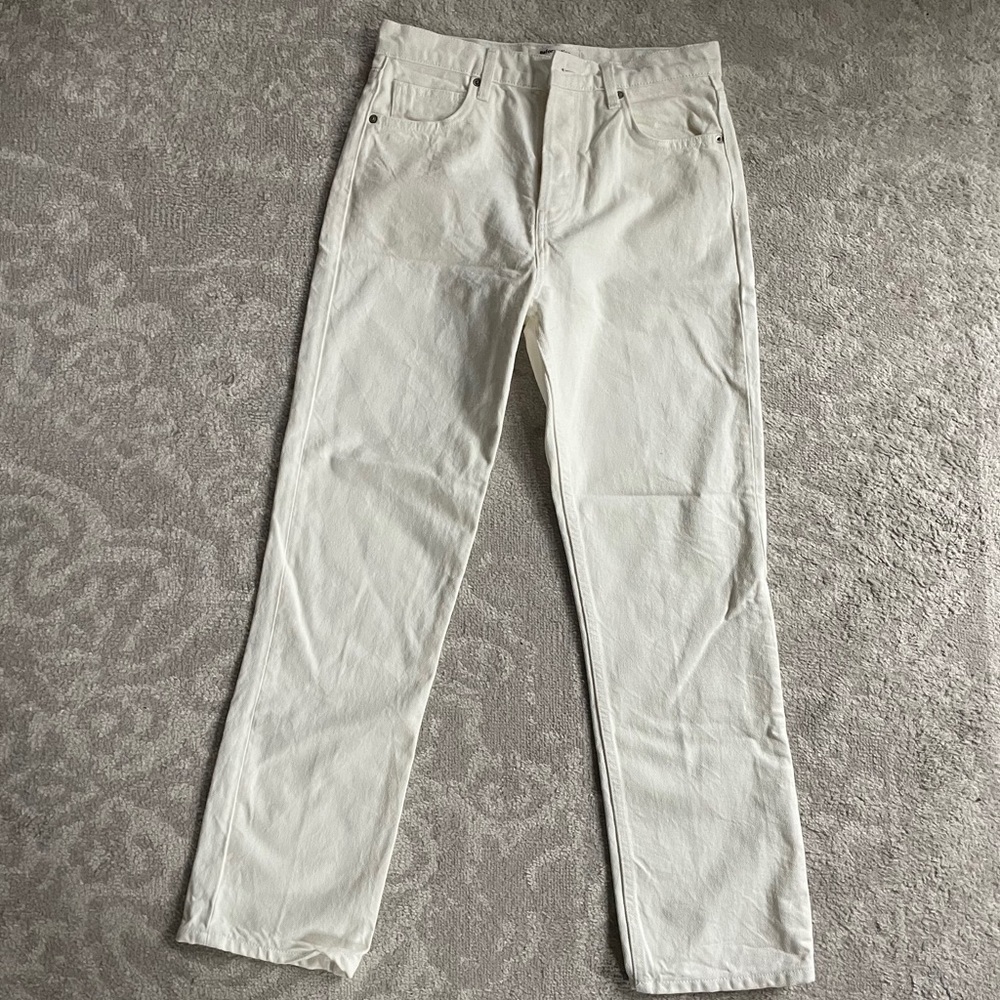 NWOT Reformation Cynthia straight jeans white
